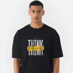 Don’t Think Too Much Oversized Typography T-Shirt | 100% Cotton | Black & White Motivational Streetwear