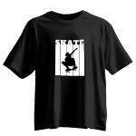Skateboarder Silhouette Oversized T-Shirt | 100% Cotton Streetwear Tee | Black & White Skate Culture Shirt