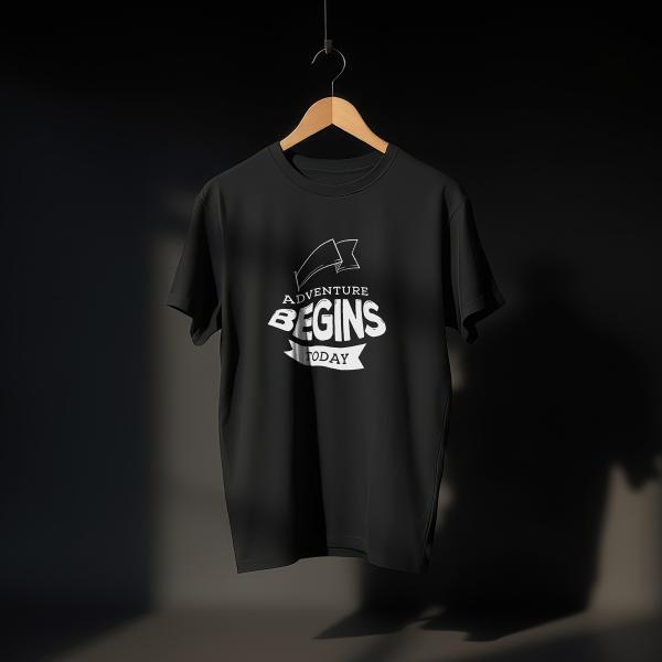 Adventure Begins Today Printed T-Shirt | Stylish Travel Tee