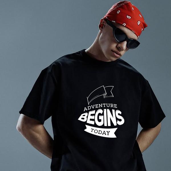 Adventure Begins Today Printed T-Shirt | Stylish Travel Tee